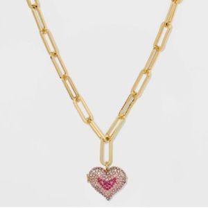 NWOT SUGARFIX by BaubleBar Heart Locket Link Chain Necklace - Pink